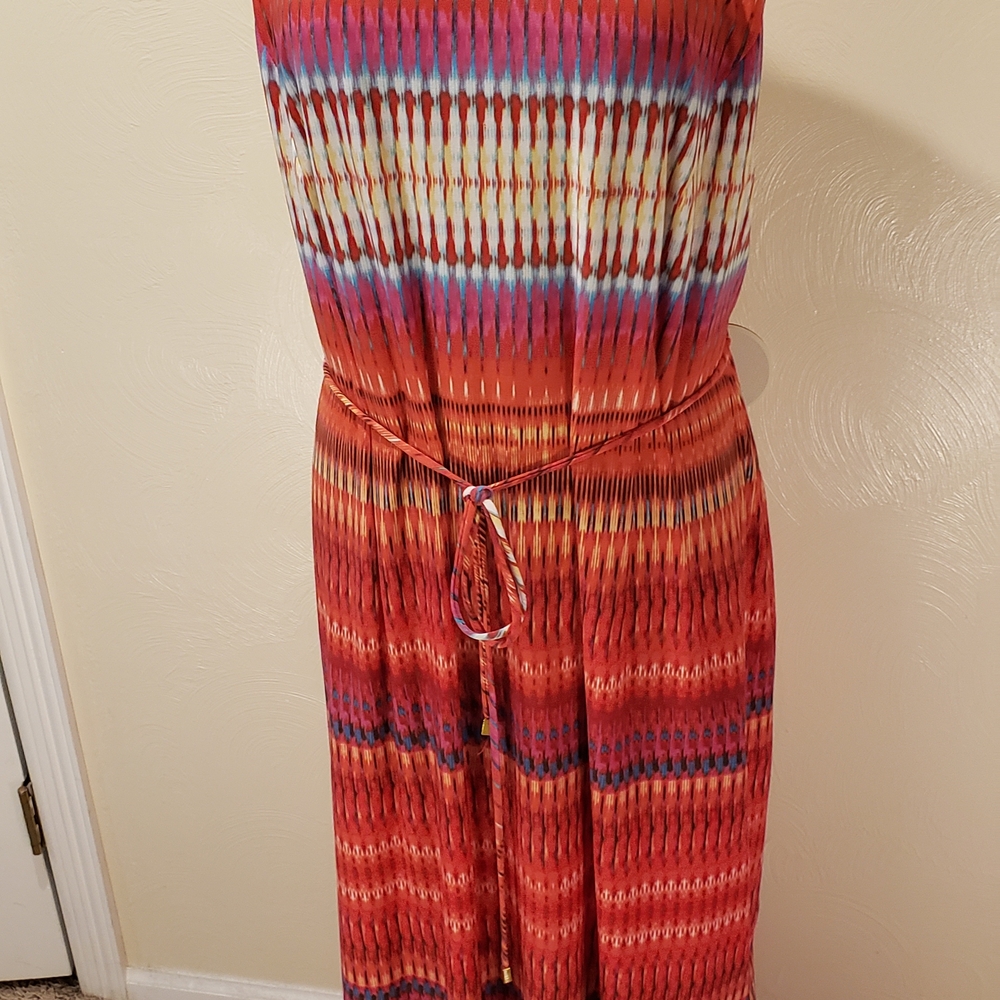 Dress Barn Red and Blue Maxi Dress